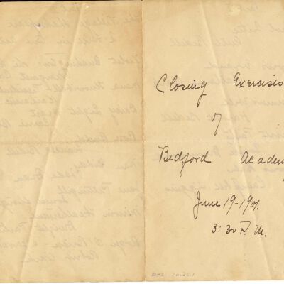 Closing Exercises of Bedford Academy, June 19, 1901