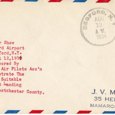Bedford Air Show Air Mail Envelope to J.V. Murrary