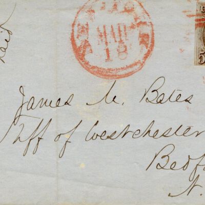Envelope addressed to James Bates Esq.