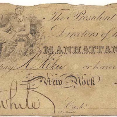 Manhattan Company Bank Note, $2, 1832
