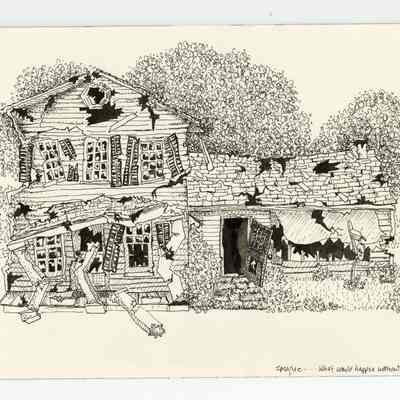Original cartoon drawing "Imagine.... What would happen without (You? Your help)