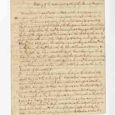History of Title and Settlement of the Town of Bedford handwritten by William Jay?