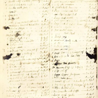 David Hays: Inventory of losses when store and home were burned July 11, 1779