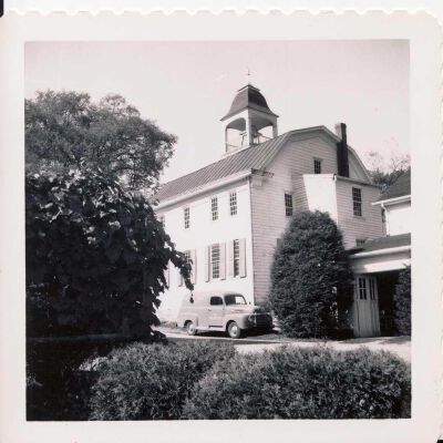 View of back of court house and garage