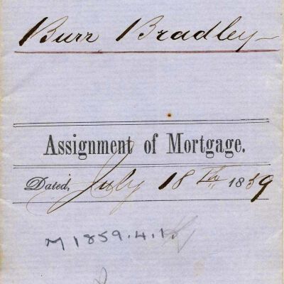 Assignment of Mortgage: George W. Mead to Burr Bradley, 1859
