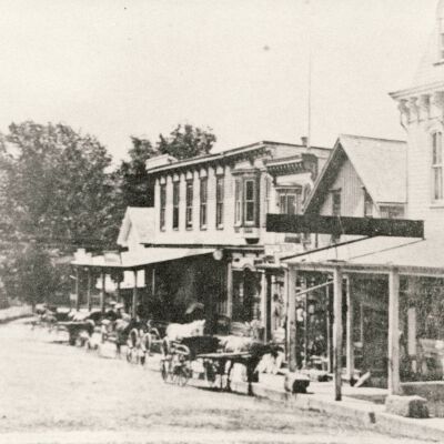 The former site of Fox and Sutherland on Moger Avenue, Mount Kisco as it looked in 1850.