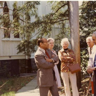 Building the addition on the Post Office, 1976