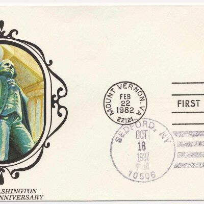 Commemorative stamped cover with George Washington