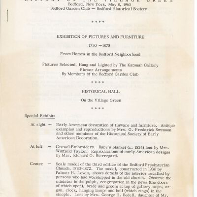 Catalogue of History on the Village Green