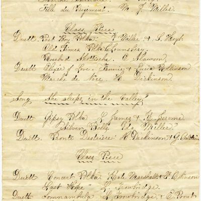 Musical Program by a class, circa 1860?