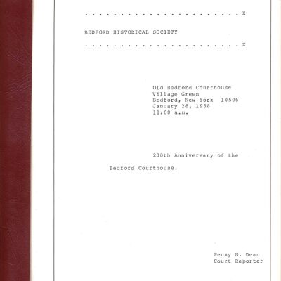 Transcript of a Mock Trial at the Courthouse, 1988