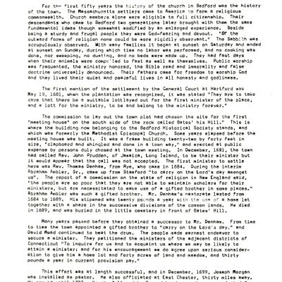 Brief History of the Bedford Presbyterian Church