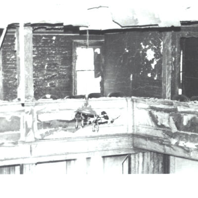 Interior of Historical Hall showing damage from 1976 fire