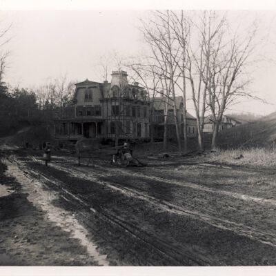 Crossing the Cross River to Bedford Road in April 1898. Dr. Chapman House, built 1878