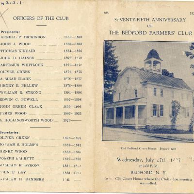 Seventy-fifth anniversary of the Bedford Farmers' Club
