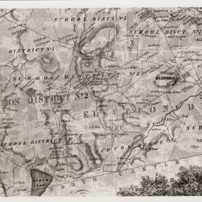Section of Clark and Wagner map of 1862 showing local school districts