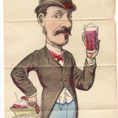 "Free Luncher" poster, circa 19th century, by A.J. Fisher