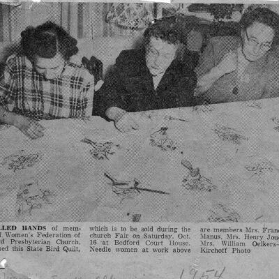 Womens's Federation Committee Sewing Quilt