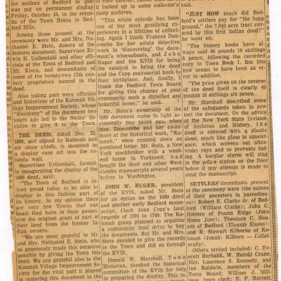 Original Deed to Bedford Put On Permanent Display