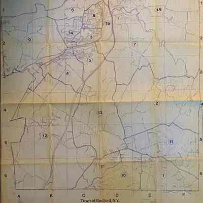 Map of Election Districts, Town of Bedford, 1989