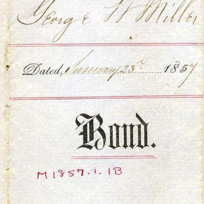 Bond: Robert H. Coburn to George W. Miller, 1857