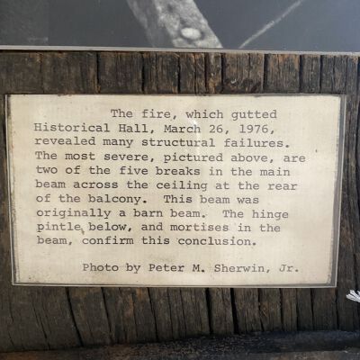 Historical Hall Fire plaque