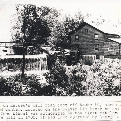 Mill on Mathew's Mill Road, just off Route 22, north of Bedford Center