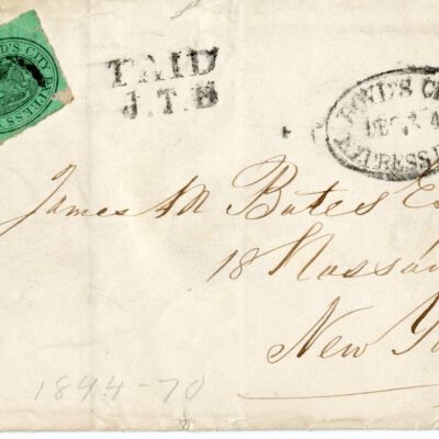 Envelope addressed James M. Bates
