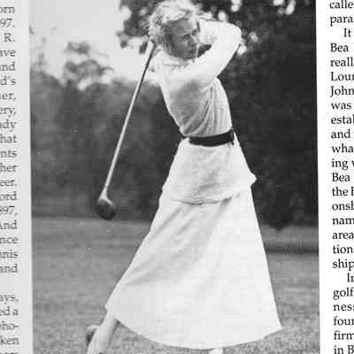 Bea Lounsbery Golfing, newspaper clipping