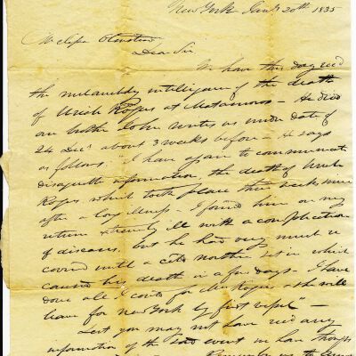 Letter from C. Belden dated Jan. 20, 1835