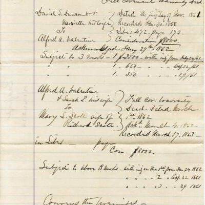 Full Covenant Warranty Deed: David S. Duncomb and wife to Alfred A. Valentine, 1861