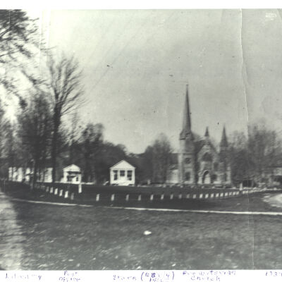 Bedford Village looking north across green