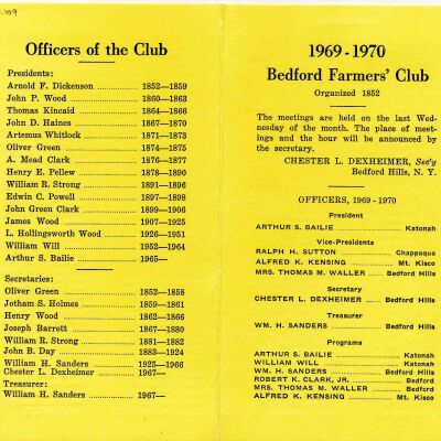 Bedford Farmers' Club, 1969-70