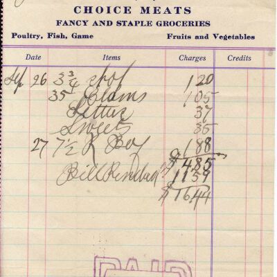 Receipt from Bedford Market