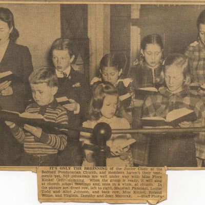 Miscellaneous newspaper clippings relating to Bedford and area, from Kinkel Papers