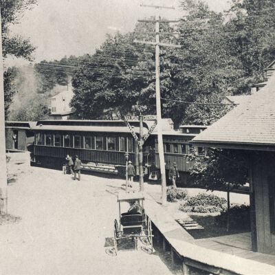 Train Station and Crossing, Old Katonah, taken before 1897