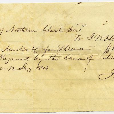 Receipt for shroud for Nathan Clark IV