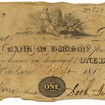 Bank of Hudson $1 Bank Note, 1817
