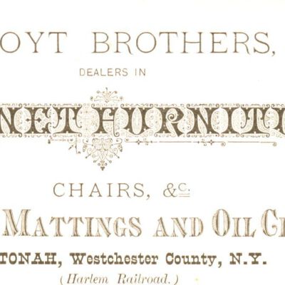 Hoyt Brothers Cabinet Furniture Trade Card, Katonah