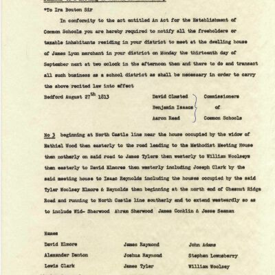 Summons to a meeting of School District No. 3
