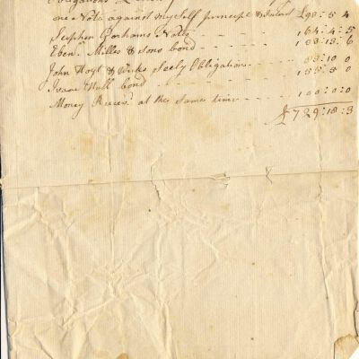 Obligations Received for Launcelot Lagrey, by Solomon Brown