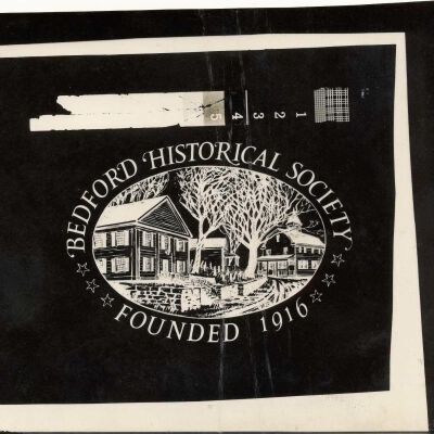 Negative of engraving for Historical Society, damaged by a rubber band