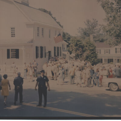 Townspeople entering Court House for dedication ceremony, 1972