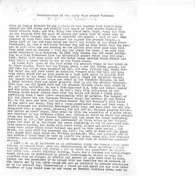 Reminiscences of the Early Days around Cantitoe