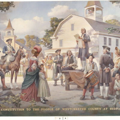Reading the Constitution to the people of Westchester County at Bedford Village 1787