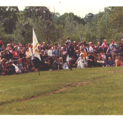 bicentennialcelebration: residents watching celebration on village green