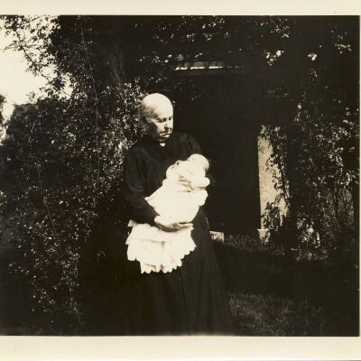 Unidentified woman with infant (Hope Bedell?)