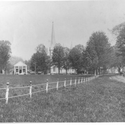Village Green showing the road to Pound Ridge