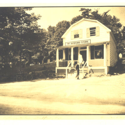 View of the General Store showing sign "THE BEDFORD STORE"