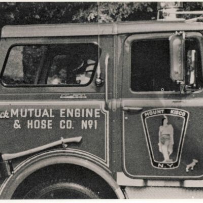 Mount Kisco fire truck with emblem of Chief Kisco
